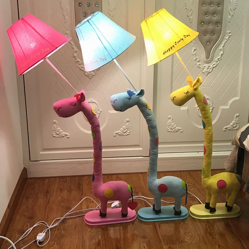 Новый современный милый тканевый напольный светильник с жирафом романтичная