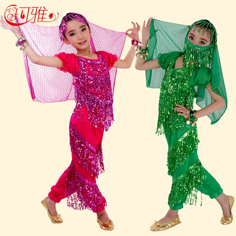 Детский костюм для танца живота с короткими рукавами|belly dance costumes|girl belly dancecostume for |
