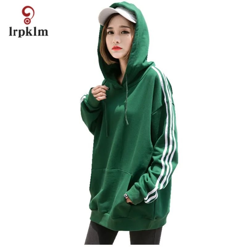 2017 New Autumn Winter Women Cotton Hoodies Casual Loose Solid Female Sweatshirts Pullovers Hooded Collar With Velvet PQ161 | Женская