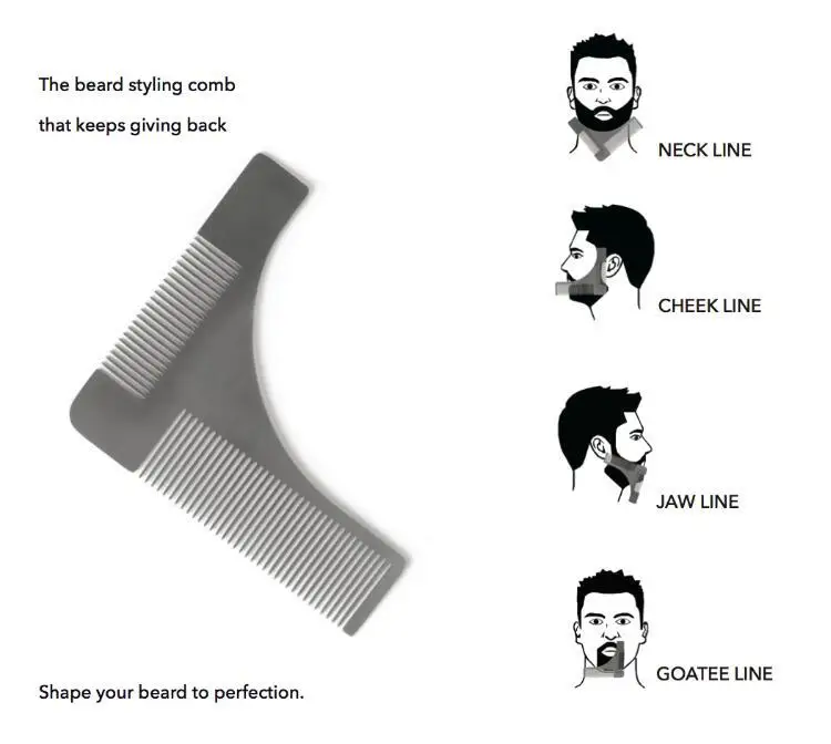 Мужская Расческа для бороды инструмент укладки расческа из нержавеющей стали