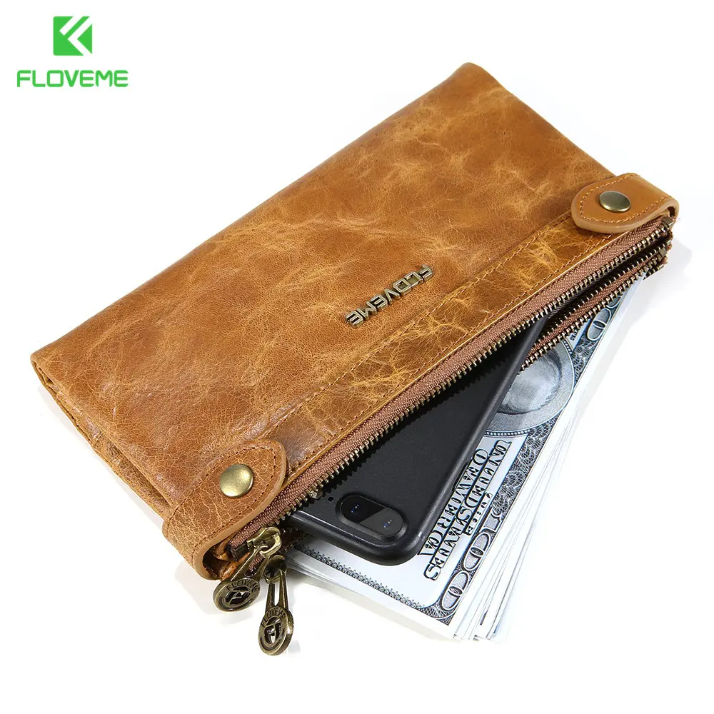 Чехол бумажник FLOVEME из натуральной кожи для iPhone 6 6s Plus 7 5 дюйма|leather wallet case|case for