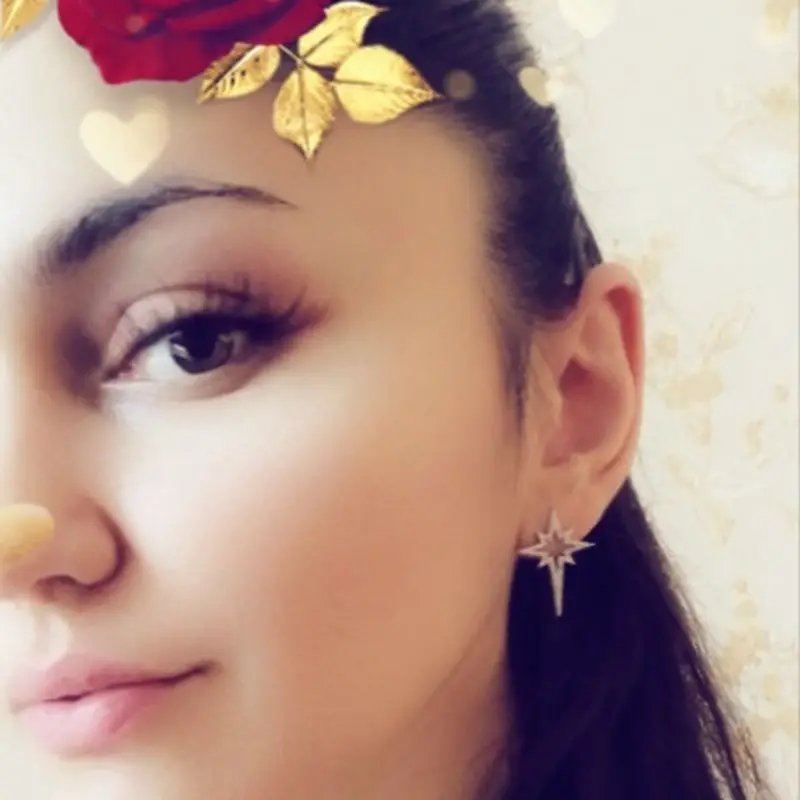 MIGGA абсолютно дизайн большая звезда кубический цирконий серьги белый золотой цвет панковая заклёпка серьги для женщин