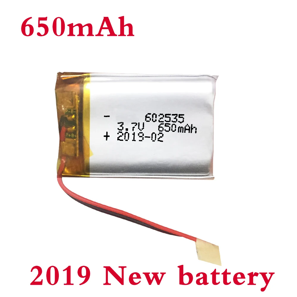 1/2/4 шт. Перезаряжаемые литий-полимерный литий Батарея 602535 3,7 v 650mah Li-po литий-ионный Батарея Замена мини 602535 литий-ионный аккумулятор