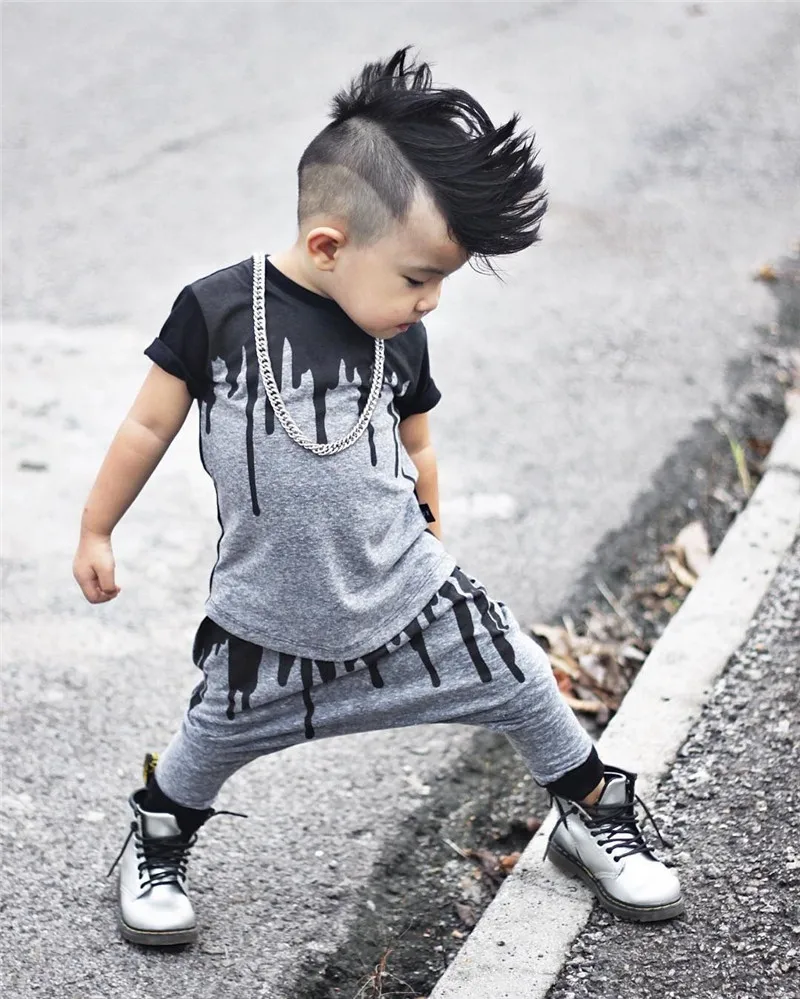 Newest 2020 Infant Baby Boys Short Sleeve Casual T shirt +Long Pants Cotton Active Clothes Sets | Детская одежда и обувь
