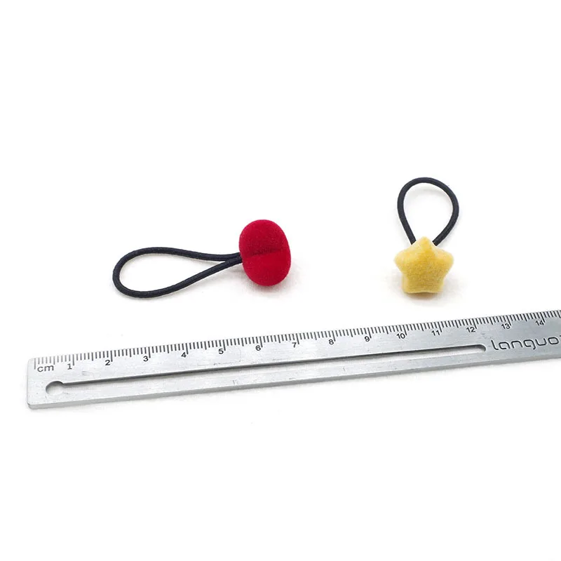 

2PCS Cartoon Color Plush Heart Star Square Hair Tie Baby Headdress Hair Ropes Girls Hair Accessories Kids Elastic Hair Bands