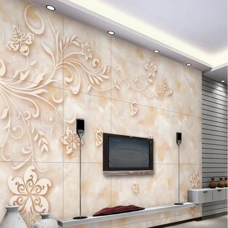 wellyu Custom large - scale murals modern style stone marble tiles TV backdrop wallpaper papel de parede para quarto | Обустройство