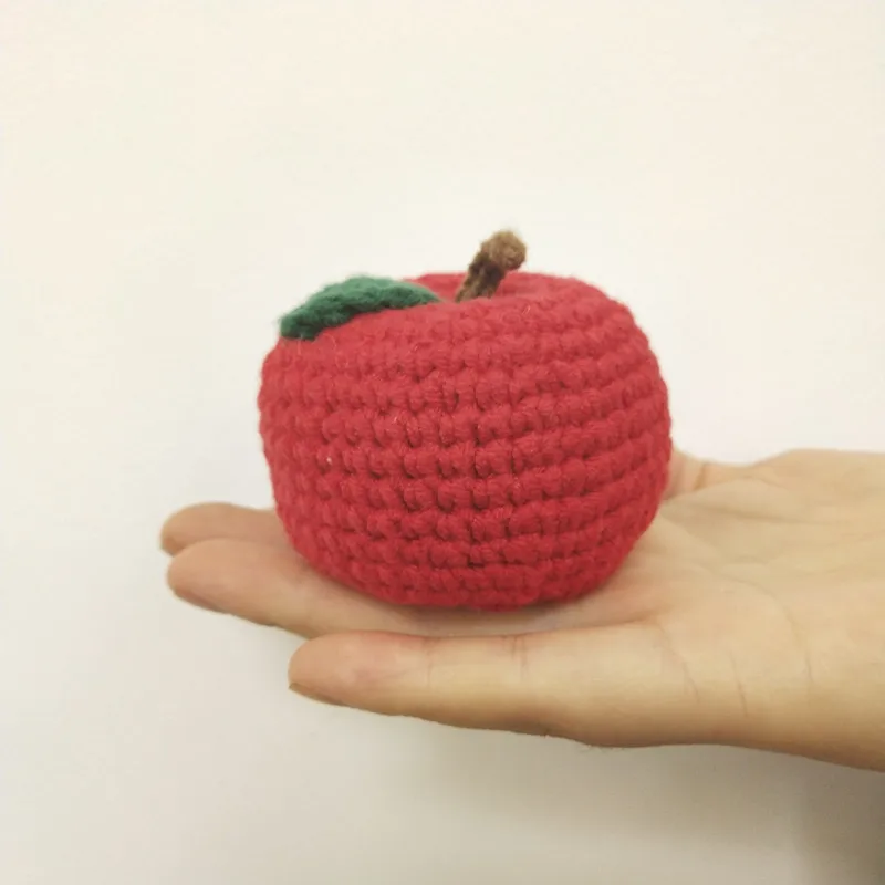 Красное яблоко ручной работы Вязание крючком DIY ремесло Рождество подарок для