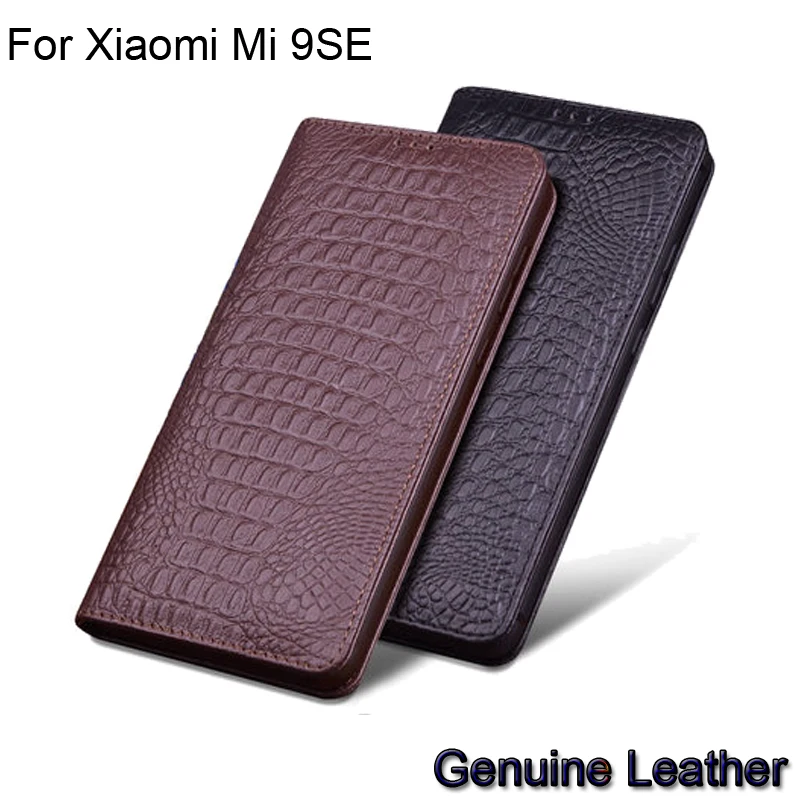

Luxury Genuine Leather flip For Xiaomi Mi 9SE Leather Half pack phone case For Xiaomi Mi 9 SE phone cases shockproof Mi9SE