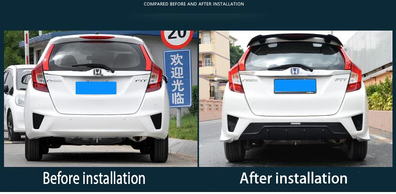 Для Honda JAZZ FIT GK5- задний бампер диффузор бамперы для губ протектор Защита опорная пластина Спойлер ABS хромированная отделка