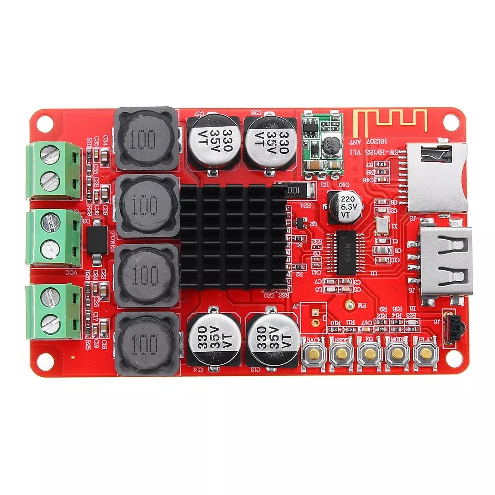 Цифровой беспроводной модуль приемника bluetooth HF183 TPA3116 2X50W Плата усилителя U-диск TF