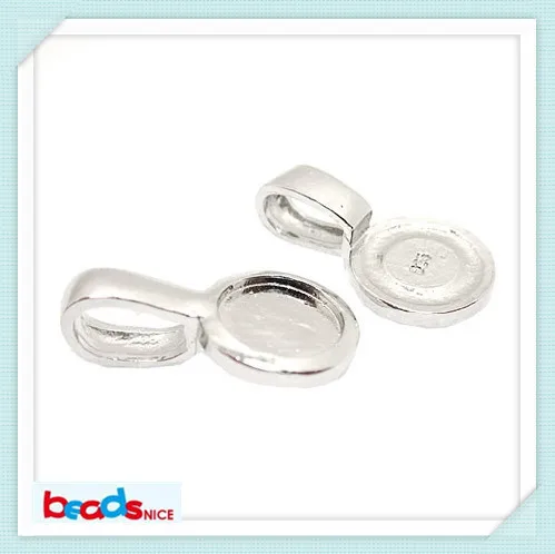 Beadsnice ID3426 new vintage style 925 sterling round pendant tray silver for Blank Bezel Pendant Settings | Украшения и