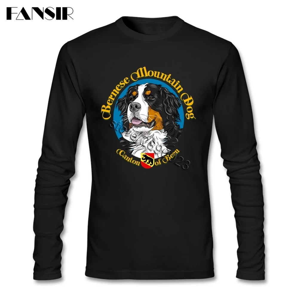 Забавная Мужская футболка Bernese Mountain Dog мужские хлопковые рубашки с длинным
