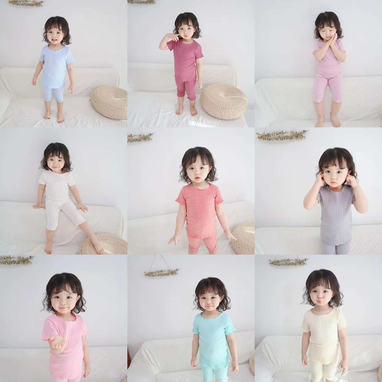Toddler Thanksgiving Outfits Children's Pajamas Set Girls Fungus Secret Side Vest Suit 2020 Summer New Cotton Coat | Детская одежда