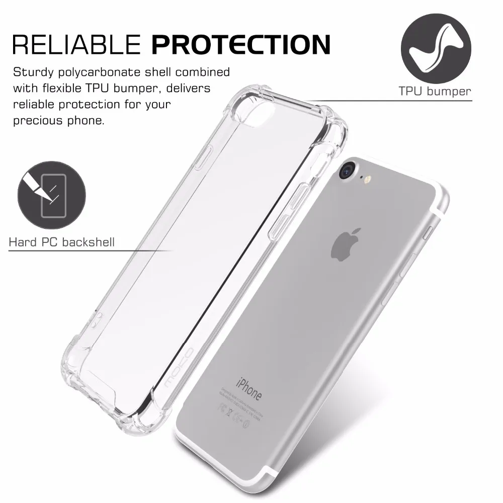 Чехол для iPhone 8/iPhone 7 гибкий гелевый бампер из ТПУ прозрачный ультратонкий