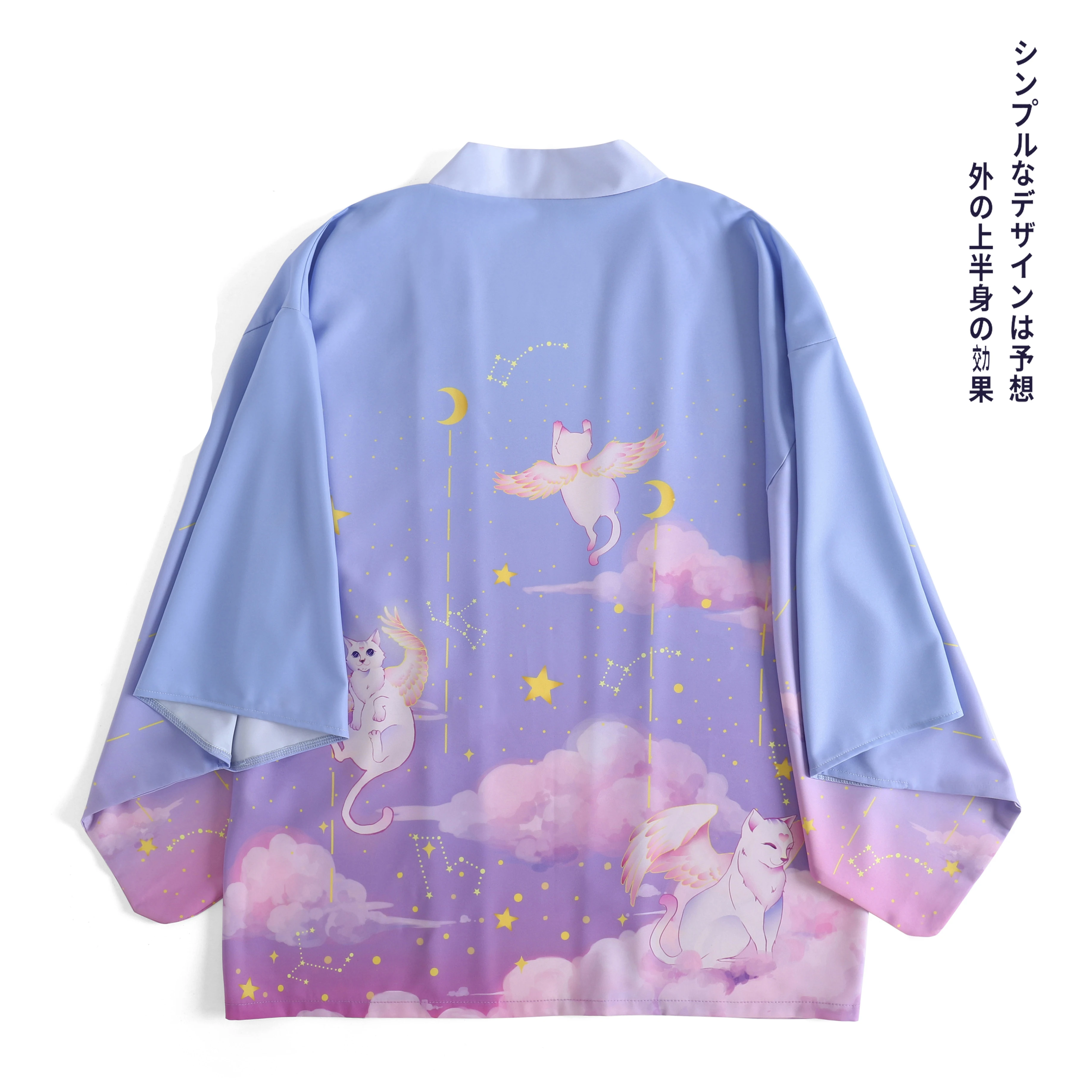 Кимоно с принтом японского ангела кота Haori Yukata, Модный Милый Летний солнцезащитный кардиган, пальто для женщин и мужчин, косплей, парные Топы