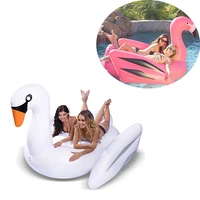 inflatable flamingo swimming pool float giant 190cm ride on white swan swimming lounge summer holiday beach lifebuoy toys raft