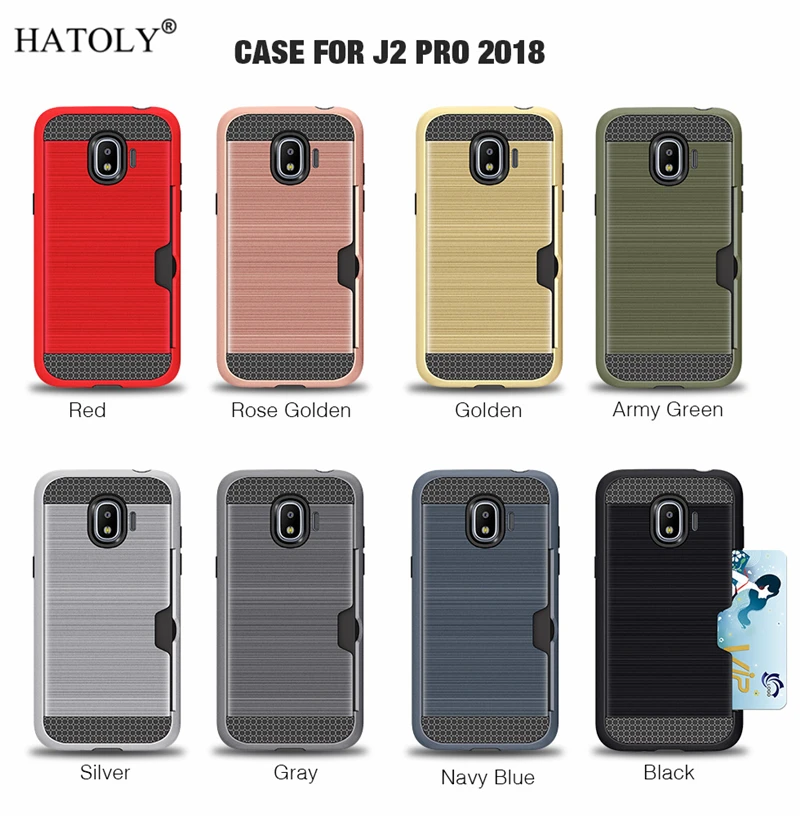 For Samsung Galaxy J2 Pro 2018 Cover Shockproof Brushed Armor Rugged Silicone Hard Phone Case for |