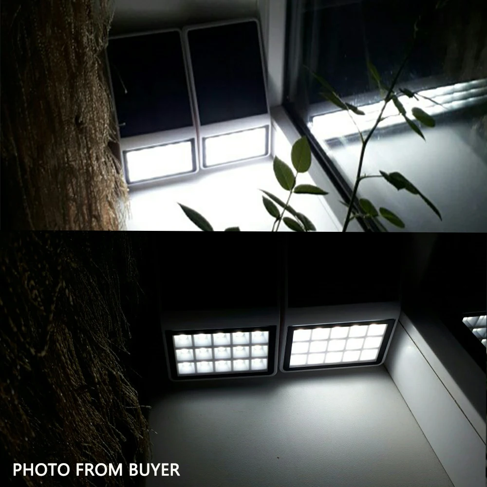 2 шт. ультра тонкий солнечный свет 15 светодиодов Солнечная лампа 3 уровня яркости