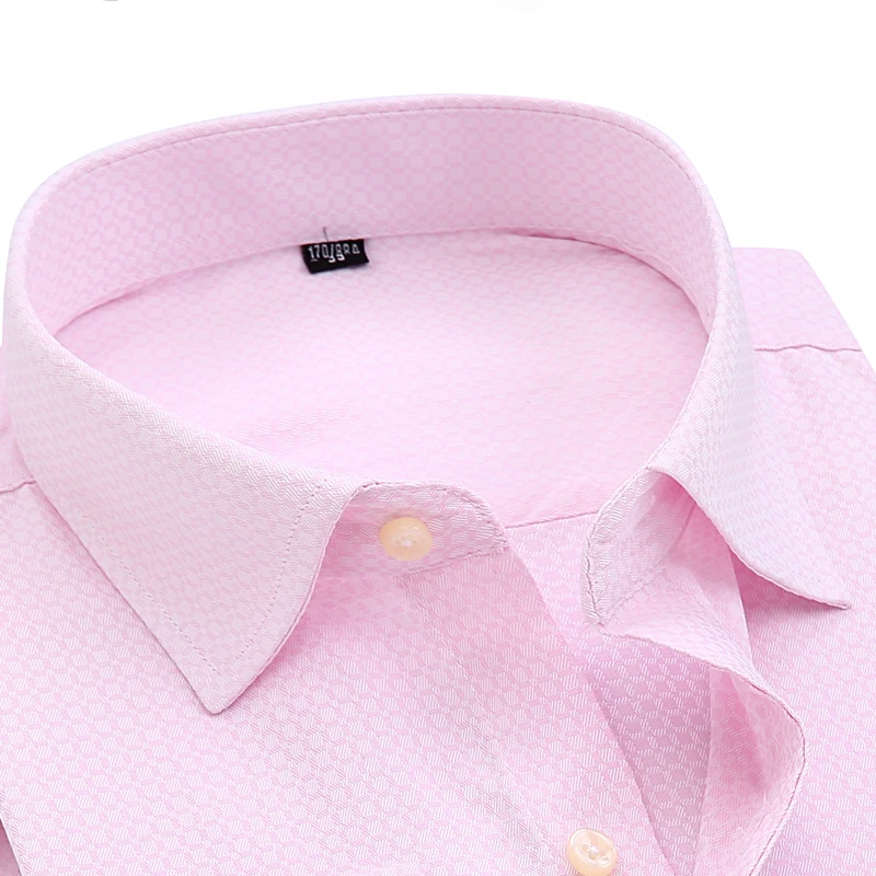 Men's Long Sleeve Casual Male Shirts French Cuff Dress 4XL Men Cufflinks Shirt 2019 New Pink Jacquard Fabric | Мужская одежда