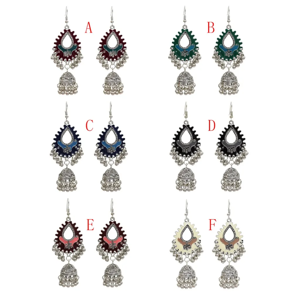 Афганские Винтажные серьги Jhumka античный цвет цветок в стиле бохо длинные