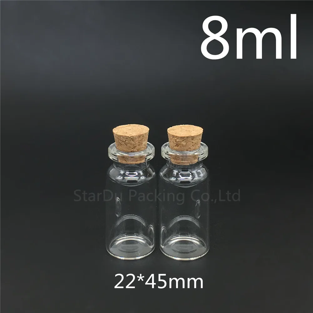 

48pcs 8ml Small Cute Mini Cork Stopper Glass Bottles Vials Jars Containers 8cc Small Wishing Bottle With Cork