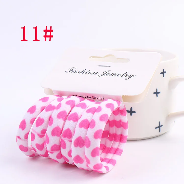 style 11 6 шт./комплект, милые эластичные резинки для волос для девочек, трикотажные резинки для волос, резинка для волос, резинки для волос - Цвет: style 11