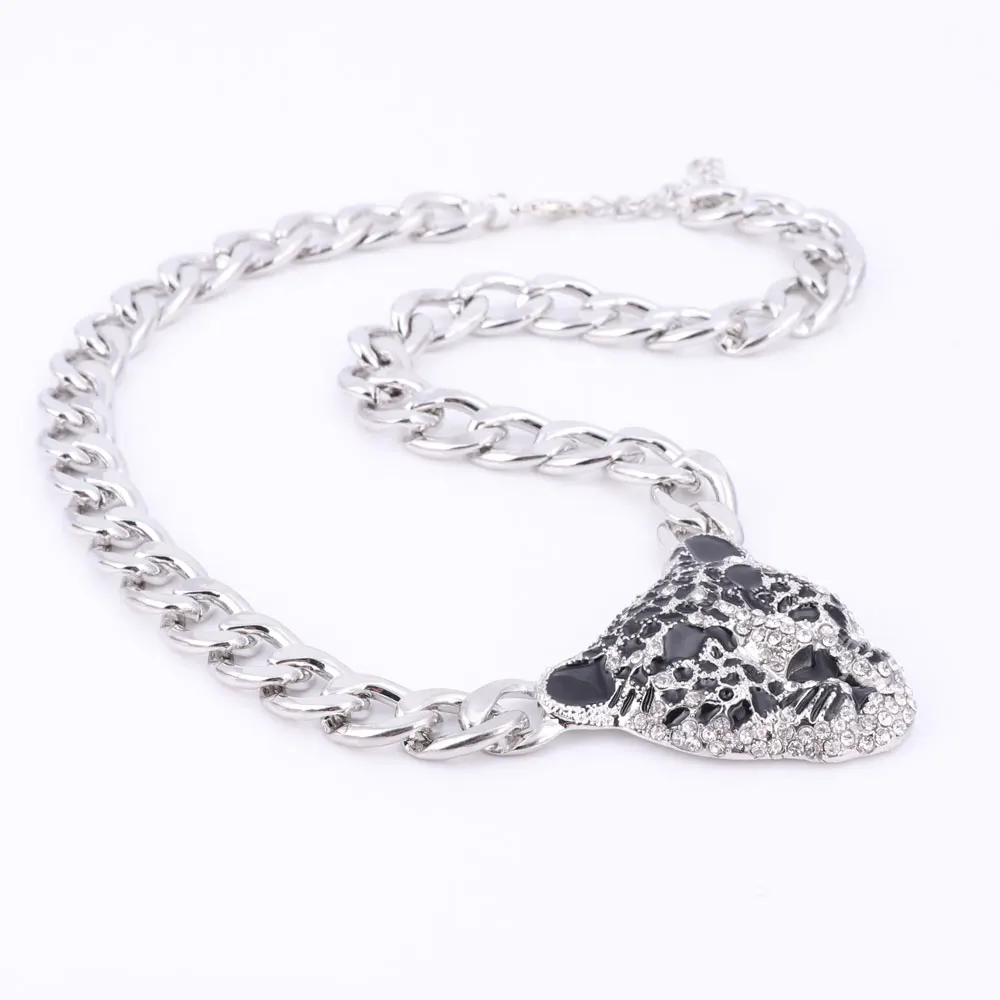 Стильный Леопардовый браслет серьги кольцо ожерелье набор для женщин модный