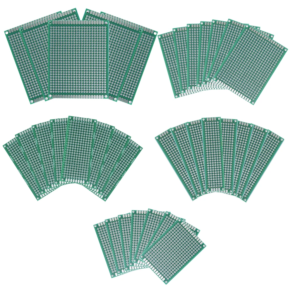 PCB универсальная доска 35 шт./лот 6x8 5x7 4x6 3x7 2x8 см двухсторонняя Diy прототип печатной