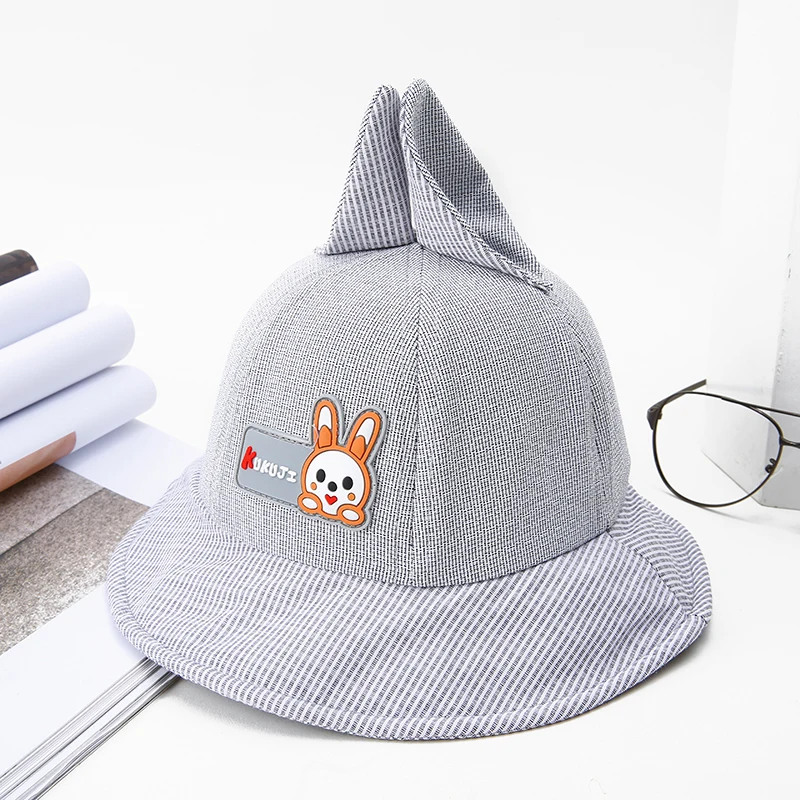 2019 Children's basin cap Spring and summer new boy sunshade hat girl cute cartoon rabbit baby fisherman kids beanies | Детская