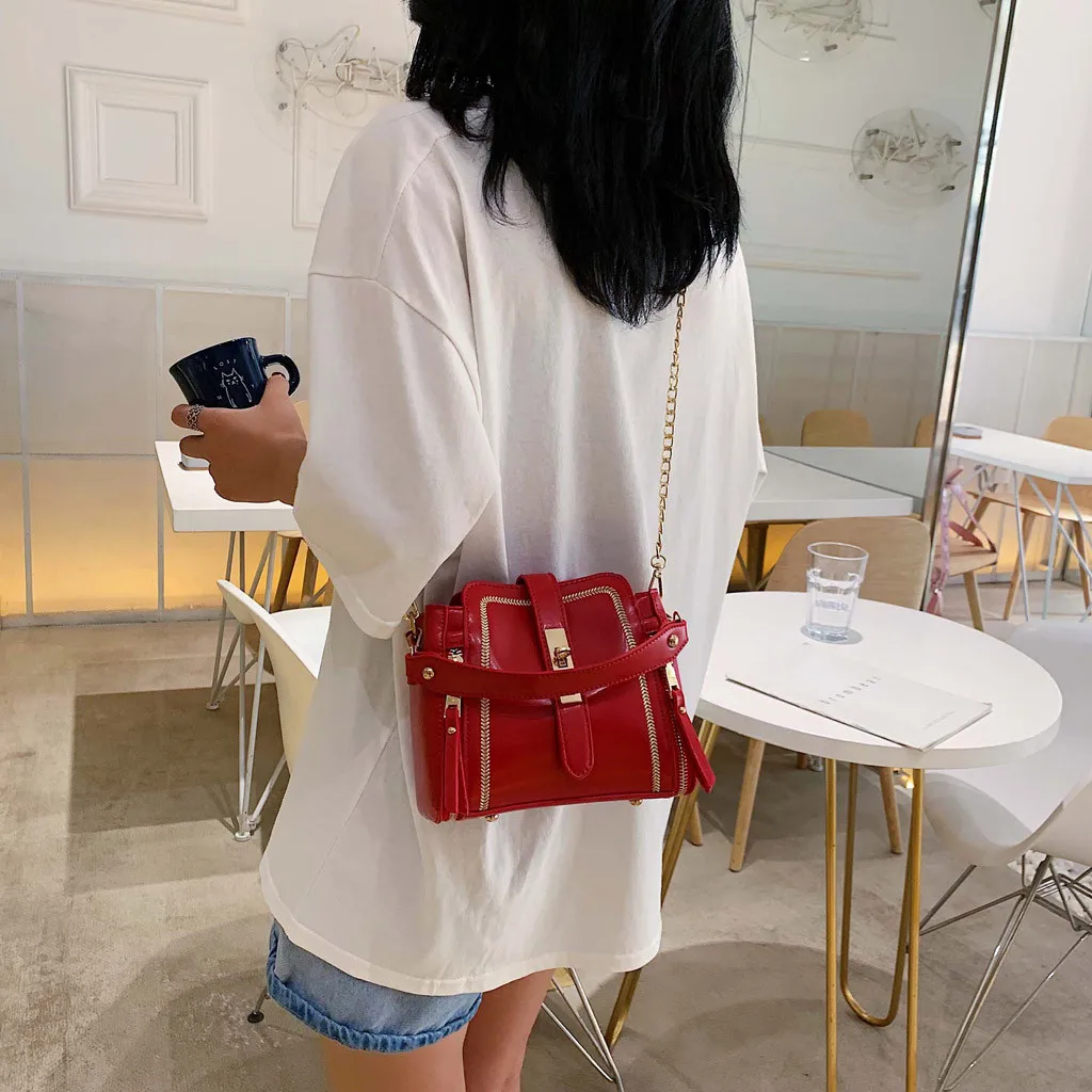 

Woman Bag 2019 Fashion Flip Pure-Colour Chains Cover Retro Shoulder Flap borsa donna handtassen dames borse da donna bolso mujer