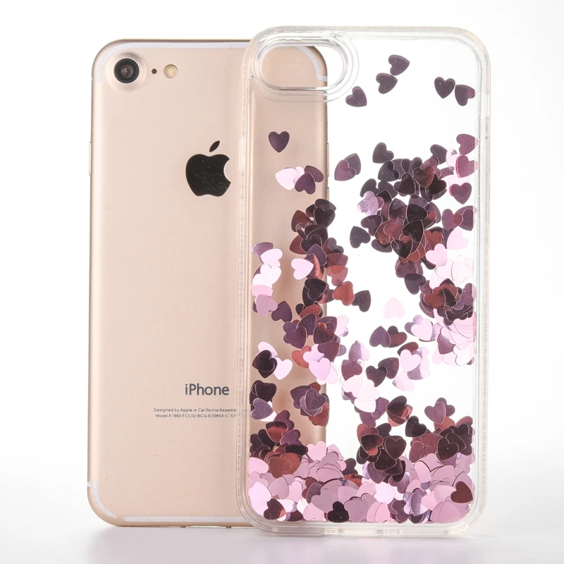 Прозрачный Роскошный чехол для iphone 7 8 плюс аксессуары с сияющими блестками