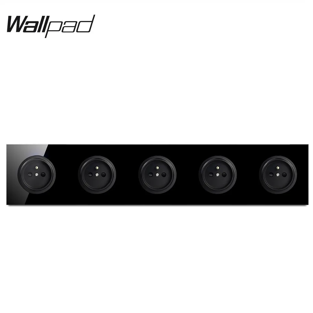 Настенная розетка wall6 черная из закаленного стекла 16 А|Электрические розетки| |