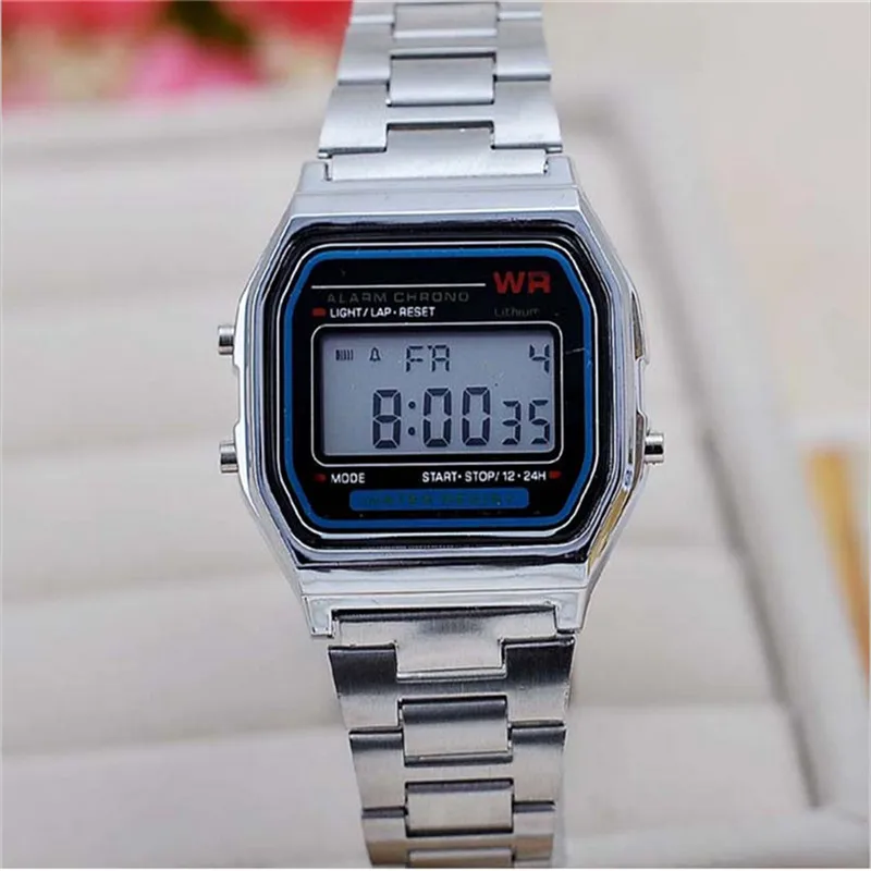 

High quality men/ women dress sports watches whatch gold silver Silicone Couple Watch digital watch square military