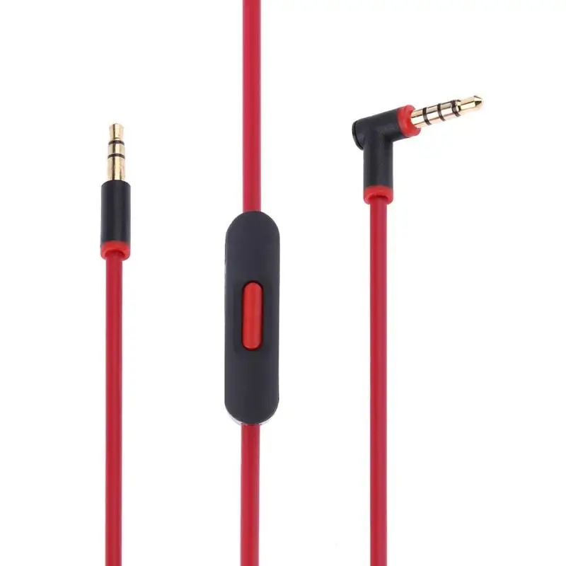 black red Аудио кабель Jack 3,5 мм Jack динамик кабель Замена Jack аудио кабель 3,5 мм до 3,5 мм Aux кабина для Beats Solo HD Studio Pro Mixr - Цвет: black red
