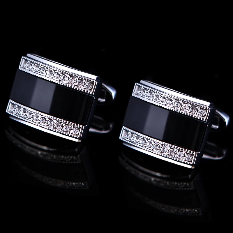 Мужские запонки на пуговицах KFLK роскошные черные Подарочные ювелирные изделия