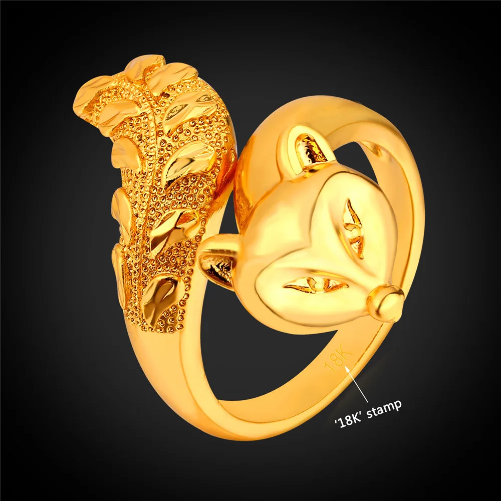 Kpop с подарочной коробкой милые кольца лисой для женщин обручальное кольцо