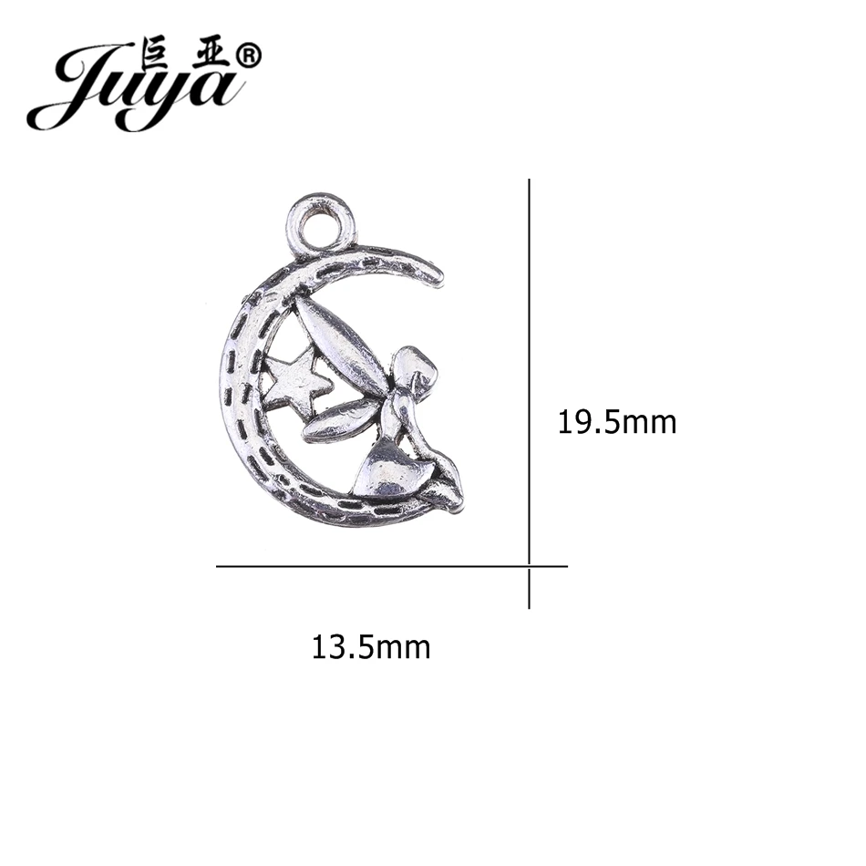 JUYA 30pcs/lot 19.5x13.5mm High Quality Moon and Star Pendants for Jewelry Making Beautiful Faery Charms DIY Necklace AO0494 | Украшения и