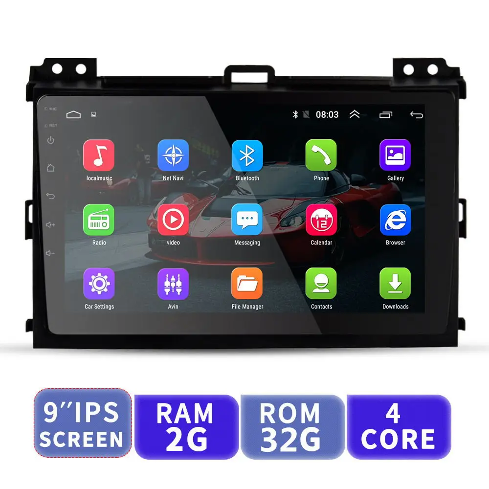 2G 32G EKIY " Android автомобильный мультимедийный плеер No 2 Din Авто Радио для Toyota Land Cruiser Prado 120 2004-2009 gps навигация головное устройство - Цвет: 2G 32G
