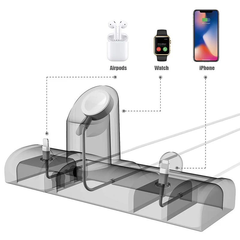 3 In 1 Charge Stand Dock Station For Apple Watch Series 5/4 Silicone Base Iphone 11 Pro Charging Airpods | Мобильные телефоны и