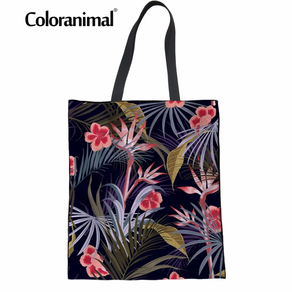 Прочная сумка шоппер Coloranimal женская модная объемная тоут с тропическим принтом