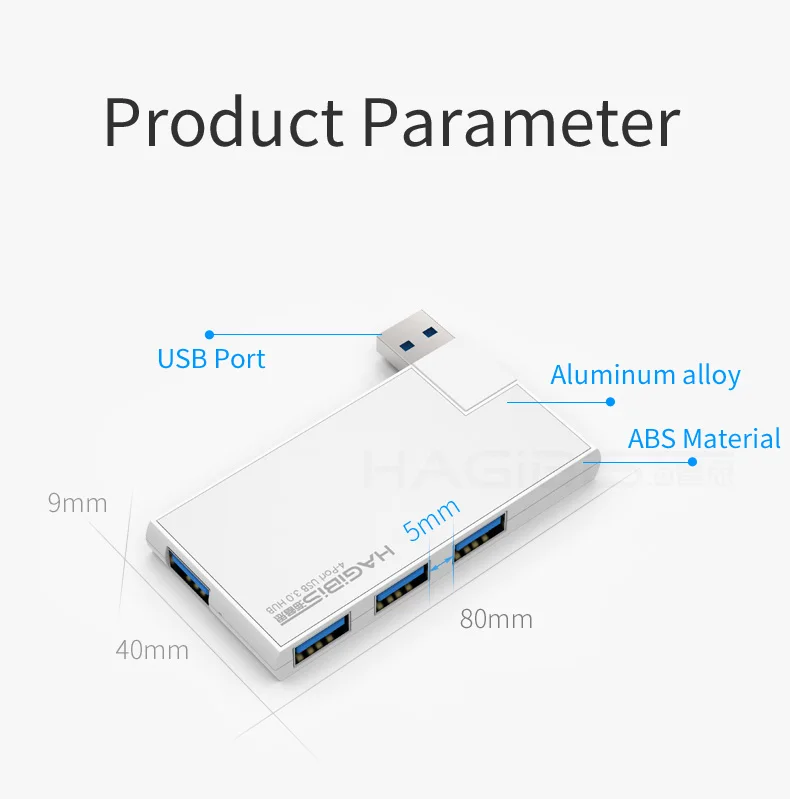 Hagibis 180 градусов вращение USB 3,0 концентратор супер скорость внешний 4 порта Usb разветвитель порт для Macbook Air ноутбук ПК компьютер usb-хаб