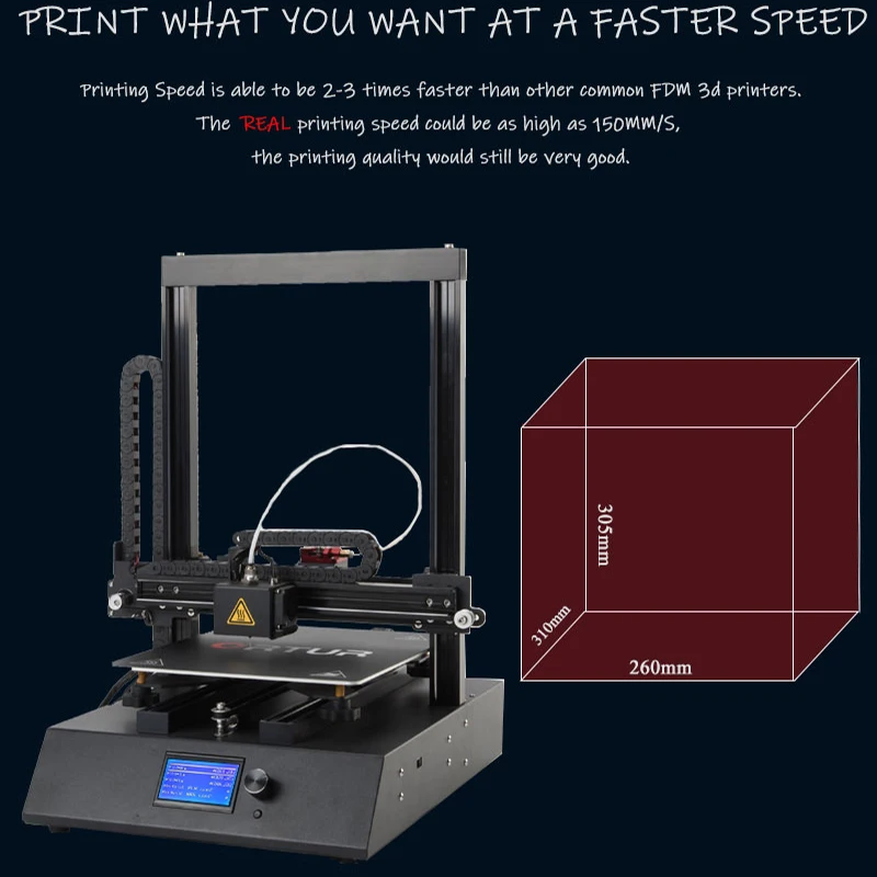 Impressora 3D Printer Drucker Stampante Printing Machine FDM Desktop Metal Frame Single Extruder Nozzle Hotbed New | Компьютеры и офис