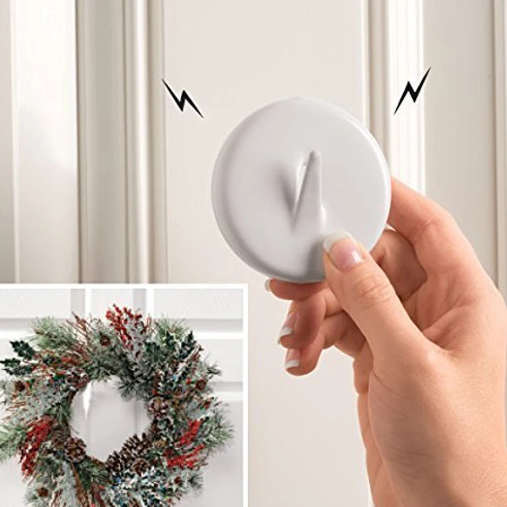2 PCS Durable Ultra-Strong Hook Removable Heavy Duty Plastic Adhesive Wall Hanger White Colorful | Дом и сад