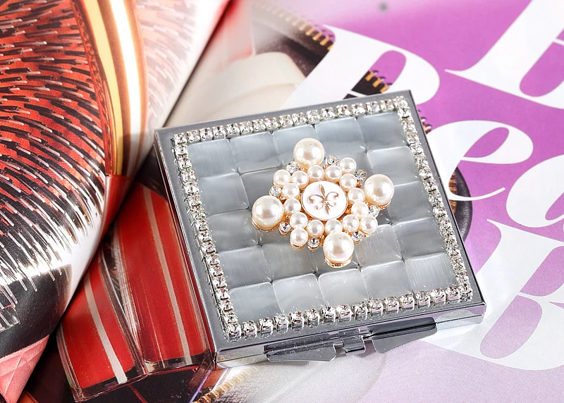 2 стороны мини косметическое компактное карманное зеркало Свадебные вечерние