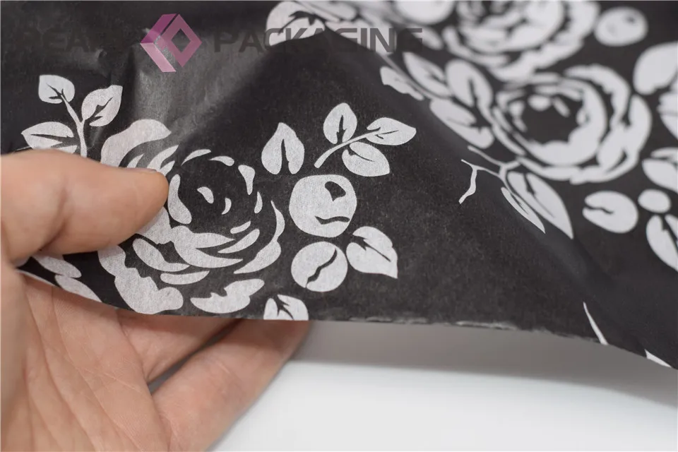 Black &amp White Traditional Chinese Painting Style Tissue Paper Gift Wrapping Flower Blossom Pattern 50x40 cm 500pcs/lot | Дом и сад