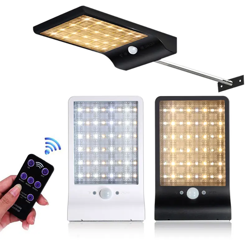 48 Светодиодный Солнечный настенный светильник Лампа уличного освещения на