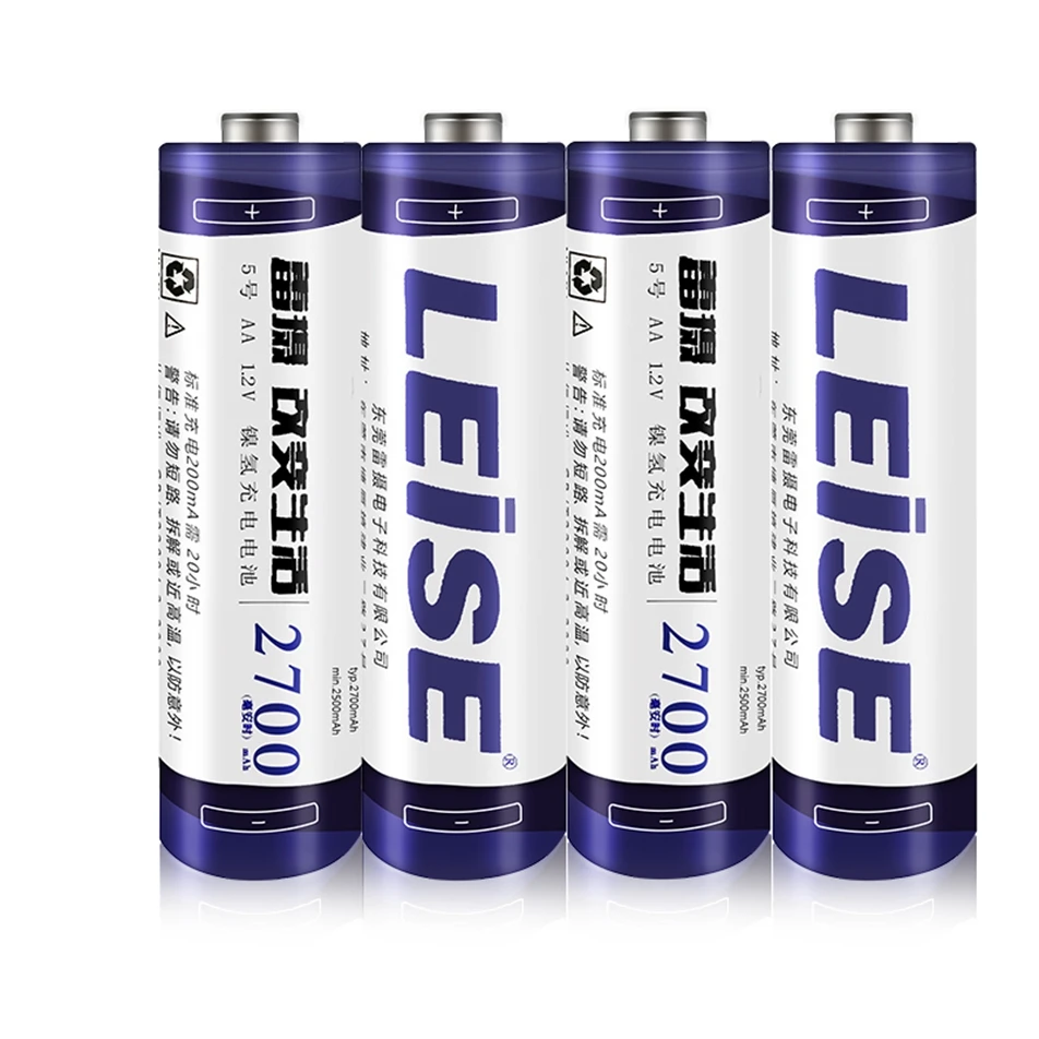 Leise AA Аккумуляторная батарея 2700mAh Nimh с 4 слотом Nimh/Nicd зарядное устройство подходит