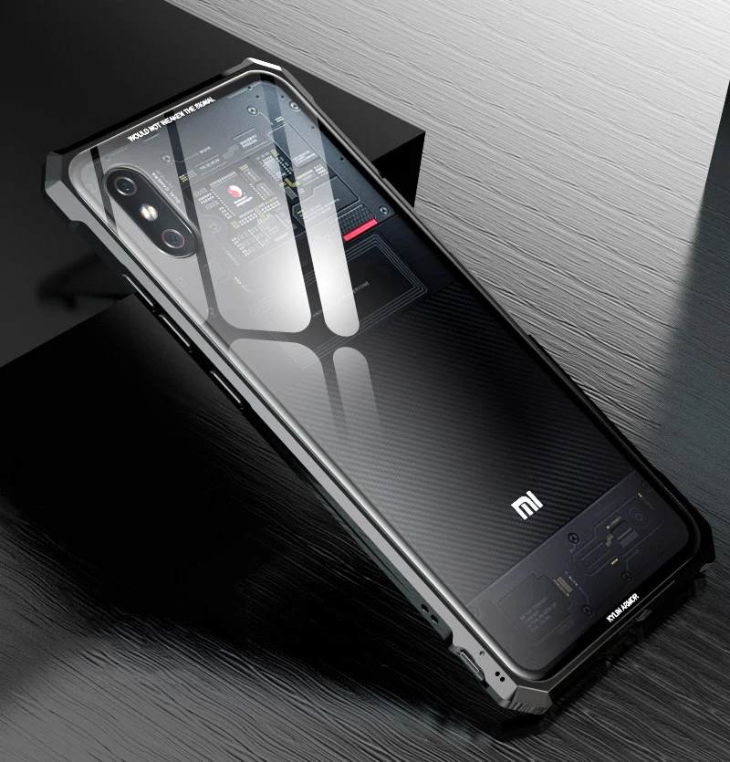 Для Xiaomi mi 8 чехол Роскошный Жесткий металлический алюминиевый сплав прозрачное стекло Броня противоударный чехол для телефона mi 8 Explorer чехол