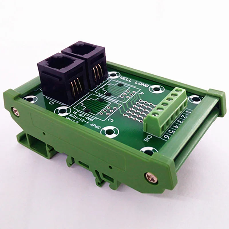 Разъем RJ11/RJ12 6P6C 2-сторонний интерфейс DIN Rail Mount клеммный блок разъем. | Обустройство