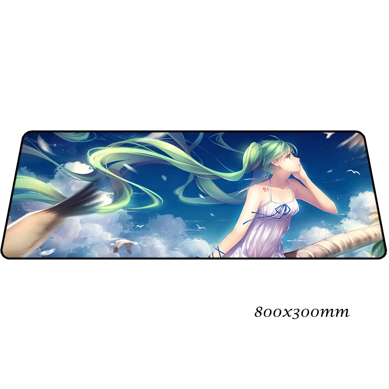 design 10 Хацунэ Мику коврик для мыши 800x300x2 мм милый игровой коврик для мыши большой геймерский коврик аниме компьютерный стол padmouse коврики для игровой клавиатуры - Цвет: design 10